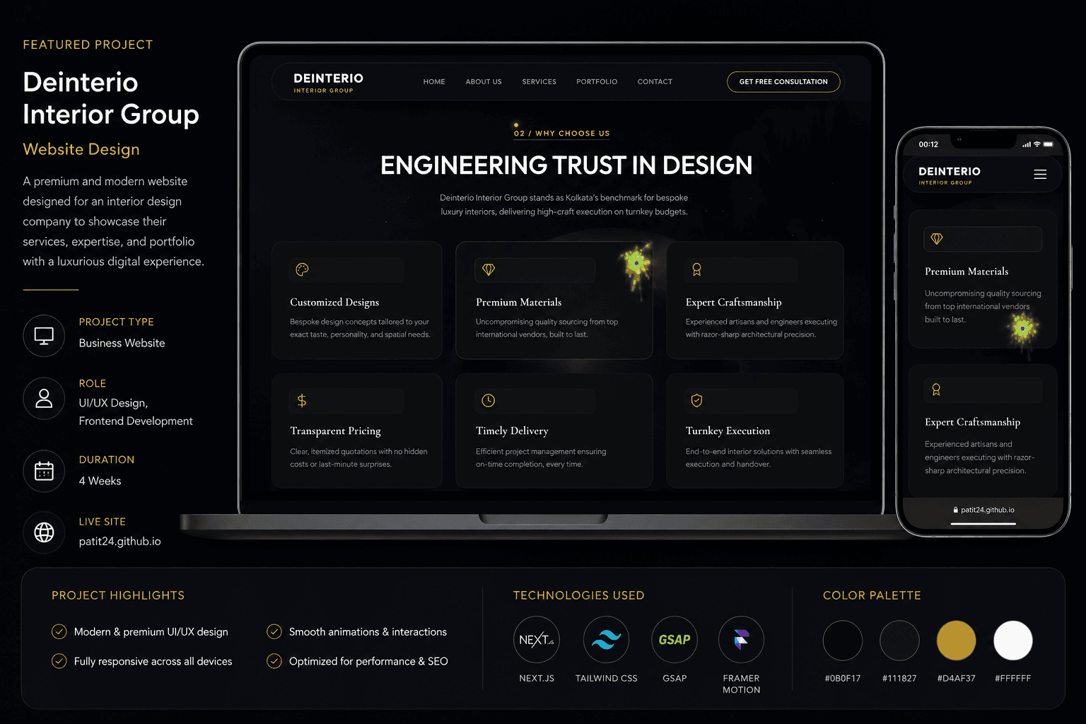 Deinterio Interior Group business website Kolkata